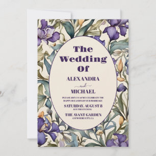 Invitation Mariage Art Nouveau Iris Violet