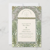 Invitation Mariage Art Nouveau olive (Devant)
