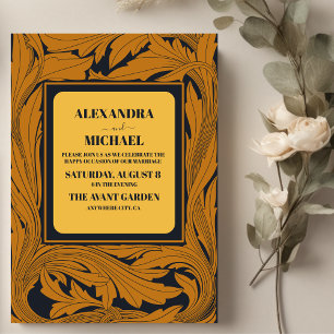 Invitation Mariage Art Nouveau Or Classique