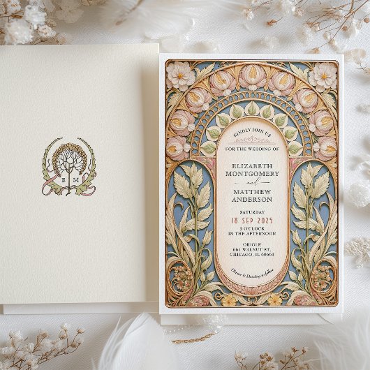 Invitation Mariage Art Nouveau Printemps