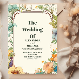 Invitation Mariage Art nouveau vintage