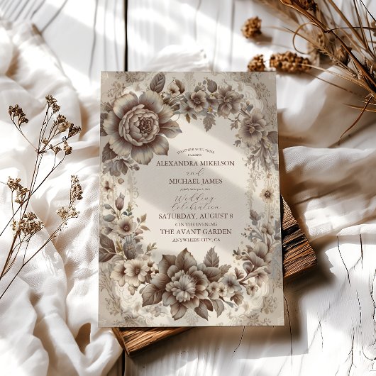 Invitation Mariage Art nouveau vintage