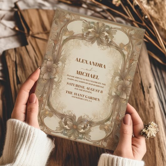 Invitation Mariage Art nouveau vintage