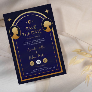 Invitation Mariage Artdeco Enregistrer La Date Élégante