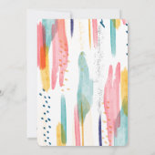 Invitation Mariage artistique Abstrait Aquarelle Brush coloré (Dos)