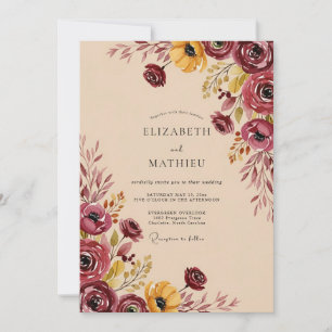 Invitation Mariage Artistique Automnal en Bourgogne