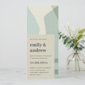 INVITATION MARIAGE ARTISTIQUE BLEU AQUA ABSTRAIT MODERNE (Debout devant)