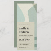 INVITATION MARIAGE ARTISTIQUE BLEU AQUA ABSTRAIT MODERNE (Devant / Derrière)