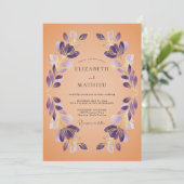 Invitation Mariage Artistique Botanique Améthyste (Debout devant)
