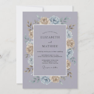 Invitation Mariage Artistique d'Hiver au Lavande Éteint