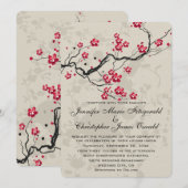 Invitation Mariage Artistique Fleur de Cerisier de Style Orie (Devant / Derrière)