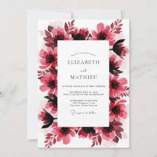 Invitation Mariage Artistique Gras Magenta