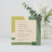 INVITATION MARIAGE ARTISTIQUE MODERNE ABSTRAIT KRAFT LIME VER (Debout devant)