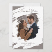 Invitation Mariage Artistique Moderne Merci Hiver Gris (Devant)