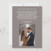 Invitation Mariage Artistique Moderne Merci Hiver Gris (Dos)