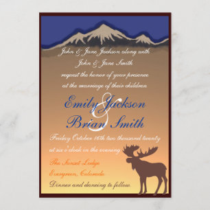 Invitation Mariage artistique orangé marine sur mesure