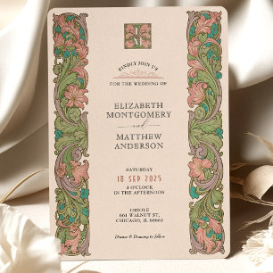 Invitation Mariage Arts et Métiers vintages