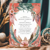 Invitation Mariage Attrape-Rêve Bohème et Couronne de Plumes