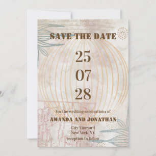 Invitation Mariage au ballon d'air moderne Enregistrer la car
