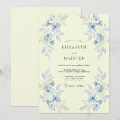 Invitation Mariage au Beurre Pervenche (Devant / Derrière)