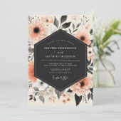 Invitation Mariage au Bois de Floraison de Pêche (Debout devant)