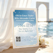 Invitation Mariage au bord de la mer Bleu