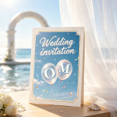 Invitation Mariage au bord de la mer Bleu