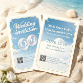 Invitation Mariage au bord de la mer Bleu