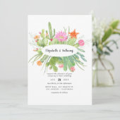Invitation Mariage au Cactus Aquarelle (Debout devant)