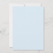 Invitation Mariage au cadre doré avec Hydrangea Bleu Poudre (Dos)
