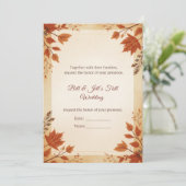 Invitation Mariage au chalet d'automne (Debout devant)