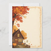 Invitation Mariage au chalet d'automne (Dos)