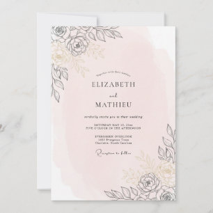 Invitation Mariage au Champagne Lignage Art Eucalyptus