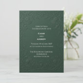 Invitation Mariage au chardon celtique vert foncé embossé (Debout devant)