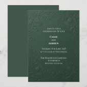 Invitation Mariage au chardon celtique vert foncé embossé (Devant / Derrière)