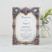 Invitation Mariage au Château Améthyste Rose (Debout devant)