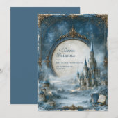 Invitation Mariage au Château Bleu Céleste (Devant / Derrière)