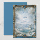 Invitation Mariage au Château Bleu givré (Devant / Derrière)