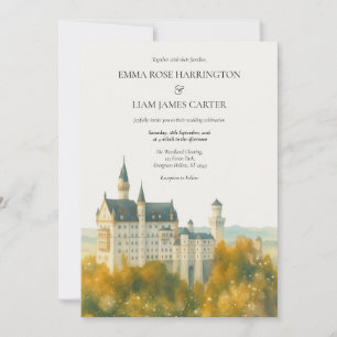 Invitation Mariage au Château de Conte de Fées Élégant