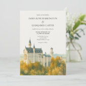 Invitation Mariage au Château de Conte de Fées Élégant (Debout devant)