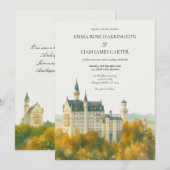 Invitation Mariage au Château de Conte de Fées Élégant (Devant / Derrière)