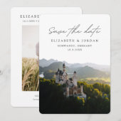 Invitation Mariage au château de Neuschwanstein, à vos dates (Devant / Derrière)