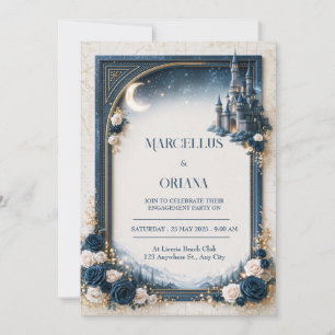 Invitation Mariage au château de saphir au clair de lune