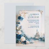 Invitation Mariage au Château Floral de Saphir (Devant / Derrière)