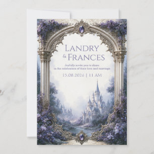Invitation Mariage au Château Lavande Gothique