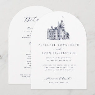Invitation Mariage au Château Vintage Double Face Arch