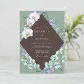 Invitation Mariage au Chocolat Orchidée Blanche (Debout devant)