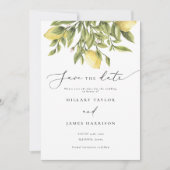 Invitation Mariage au citron méditerranéen Sauvez la date (Devant)