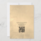 Invitation Mariage au code QR de tournesols géométriques doré (Dos)