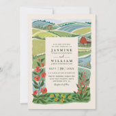 Invitation Mariage au code QR élégant et rustique à la campag (Devant)